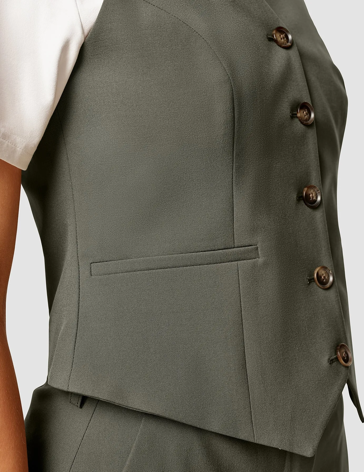 Essential Vest Short Dark Olive sold by Shaping New Tomorrow product image thumbnail 5