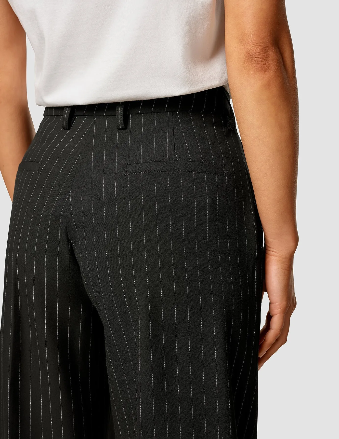 Essential Pants Wide Black Silver Pinstripe sold by Shaping New Tomorrow product image thumbnail 5