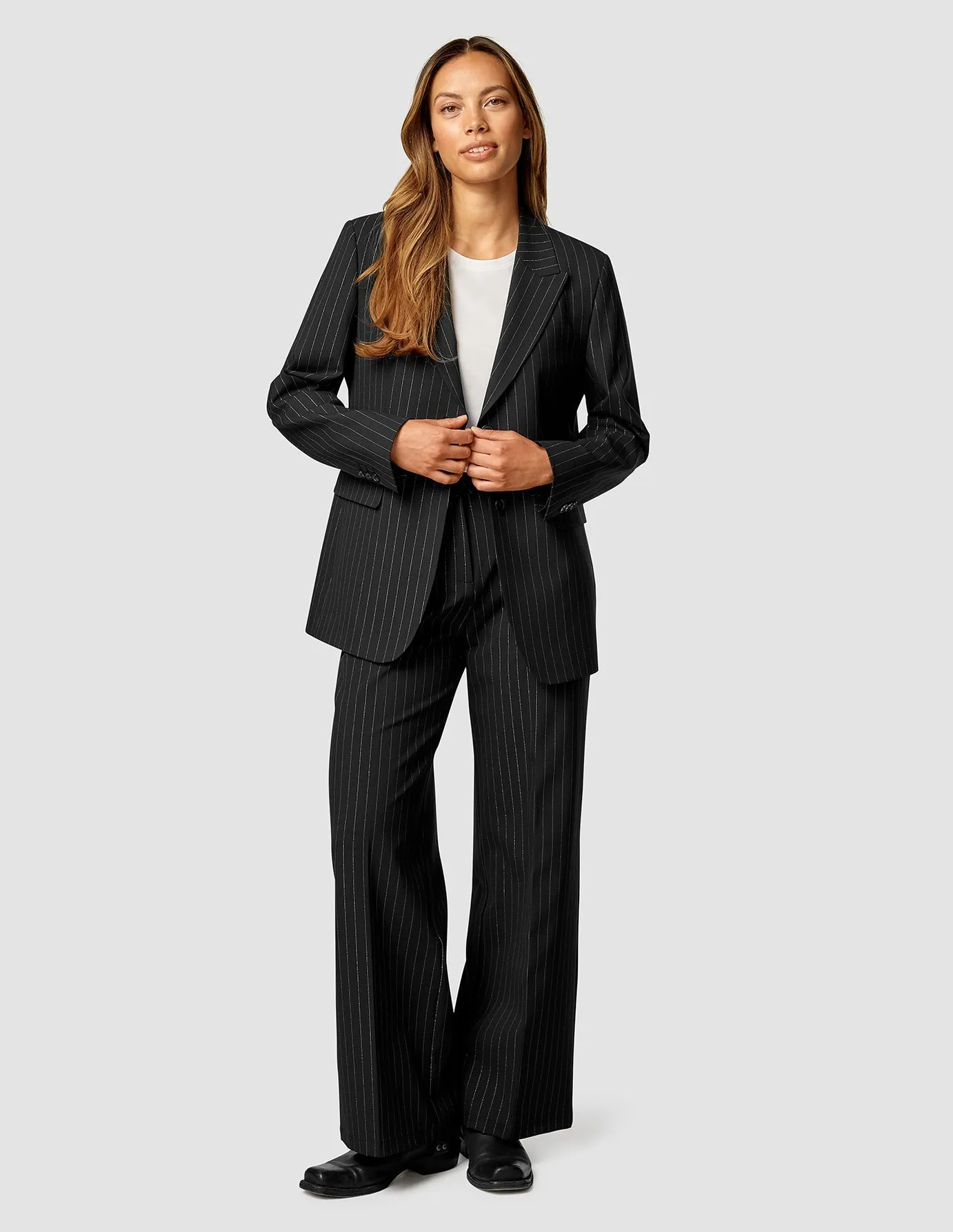 Essential Blazer Black Silver Pinstripe sold by Shaping New Tomorrow product image thumbnail 4