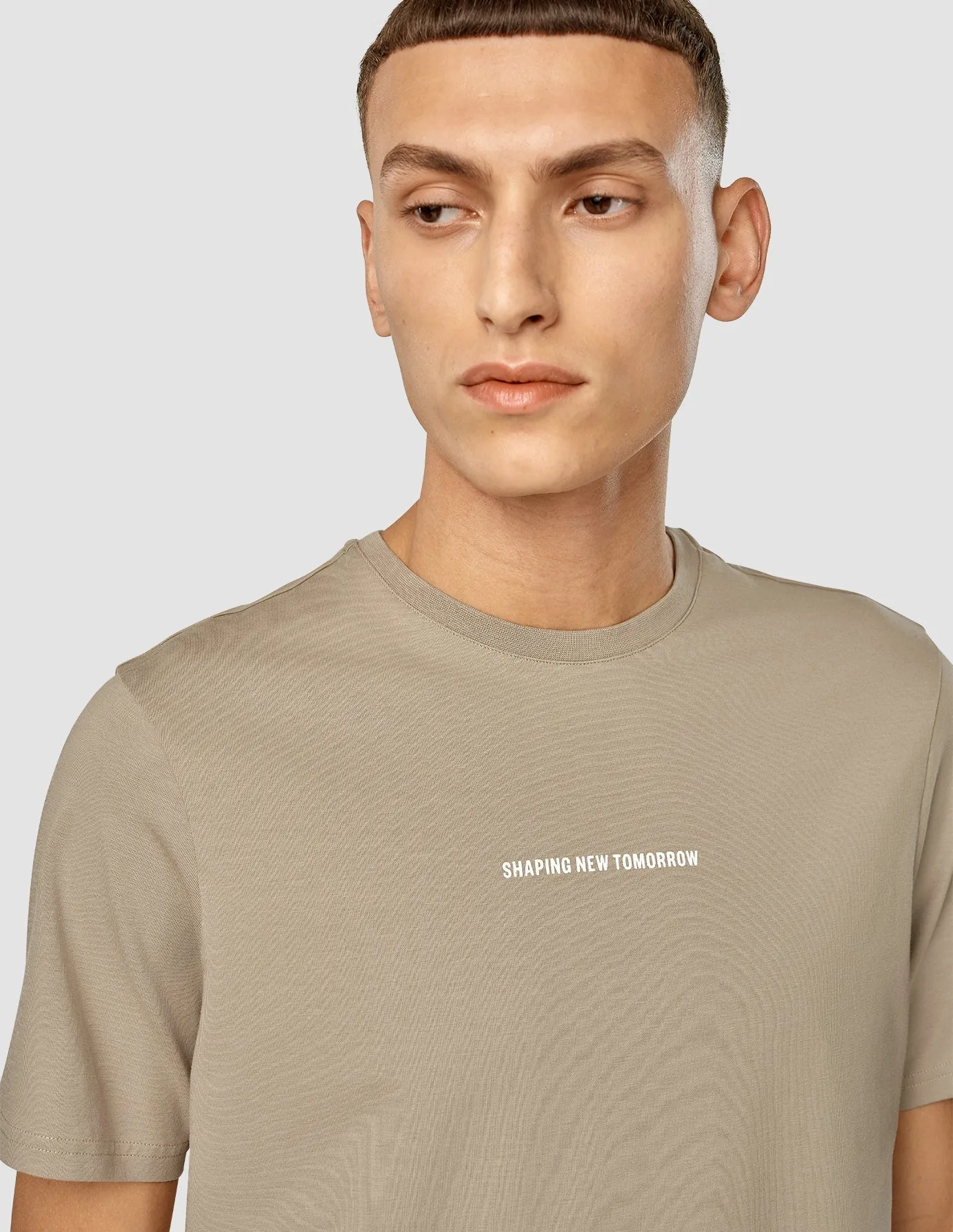 Supima T-Shirt Autograph Wooden Beige sold by Shaping New Tomorrow product image thumbnail 4