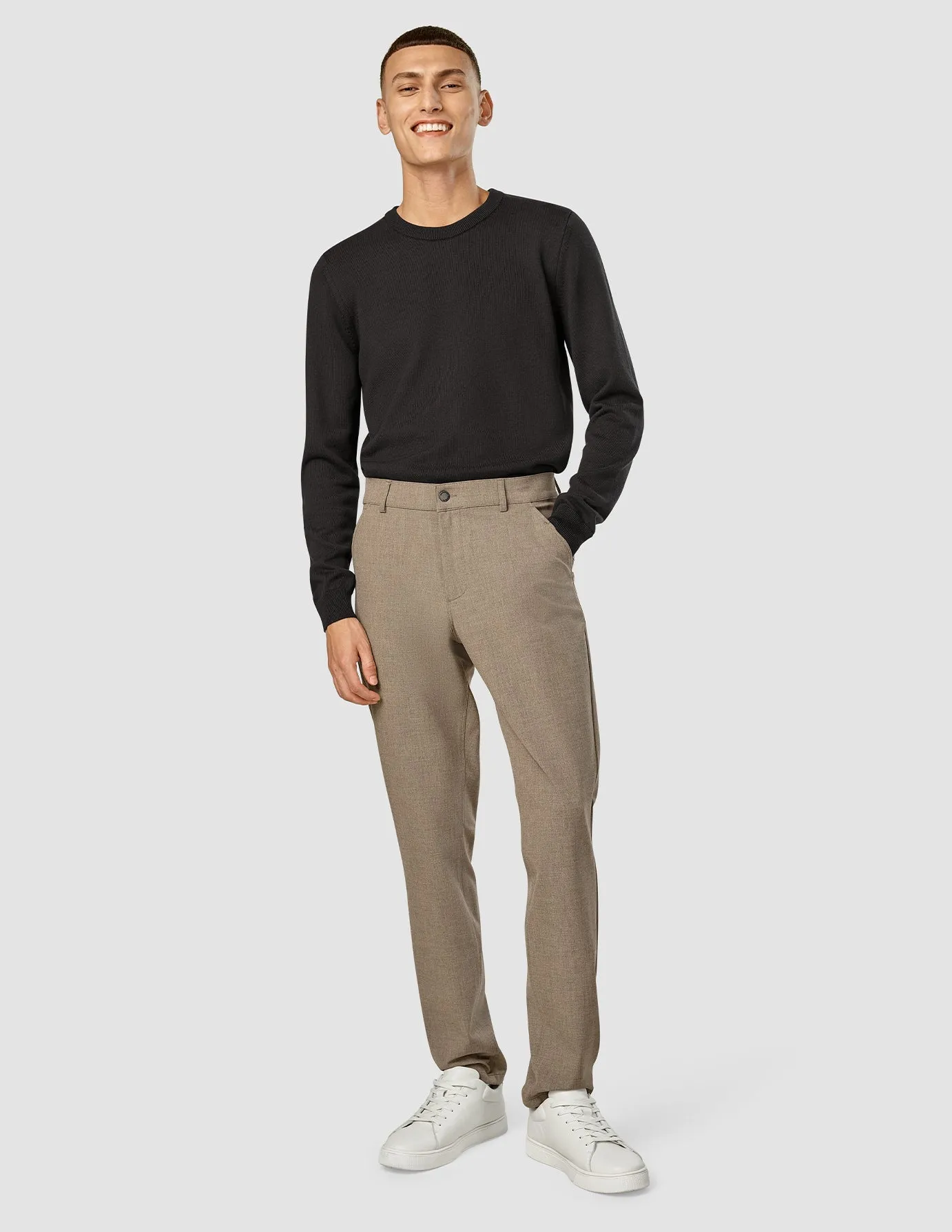Essential Pants Regular Dark Beige Melange sold by Shaping New Tomorrow product image thumbnail 2