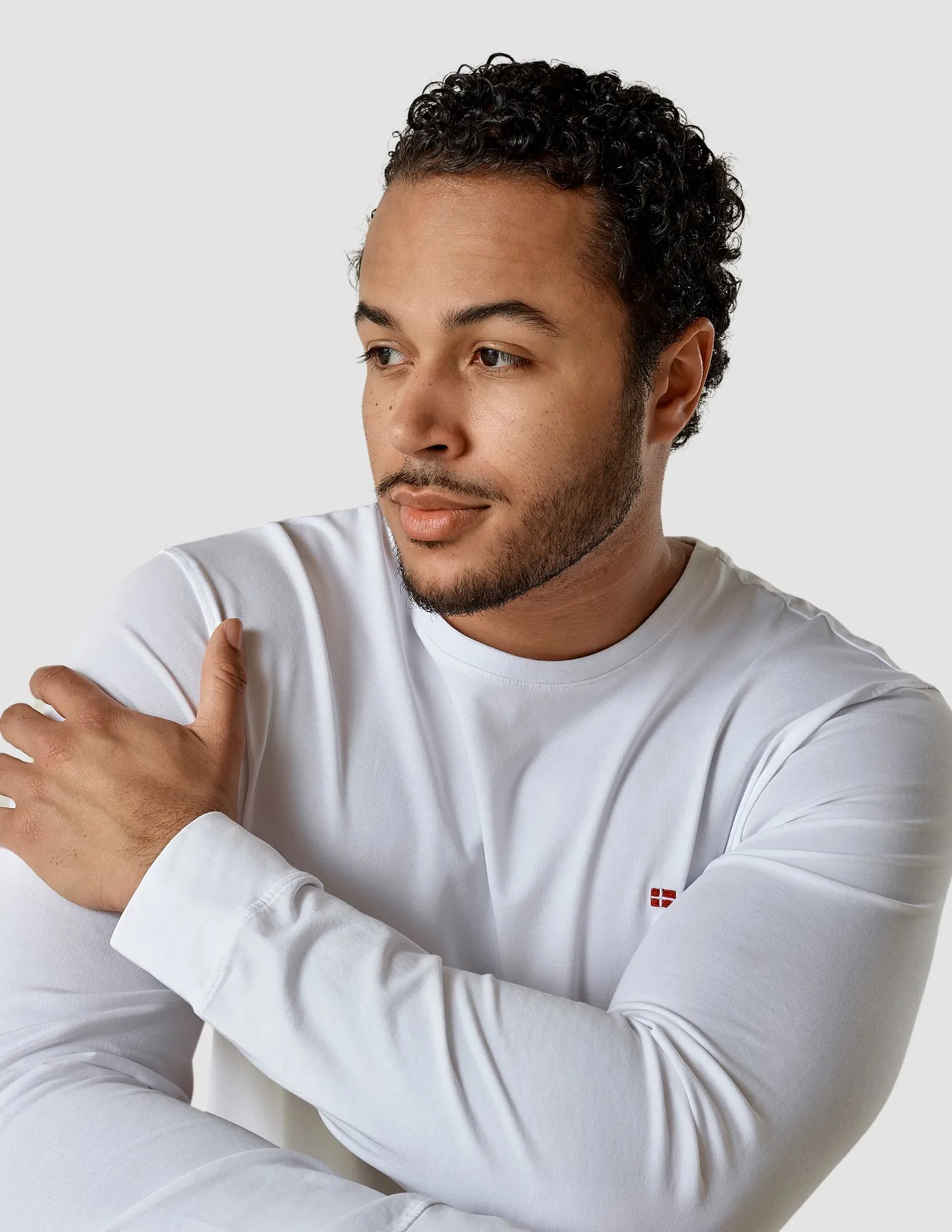 Supima Long-Sleeved Flag T-Shirt White sold by Shaping New Tomorrow product image thumbnail 4