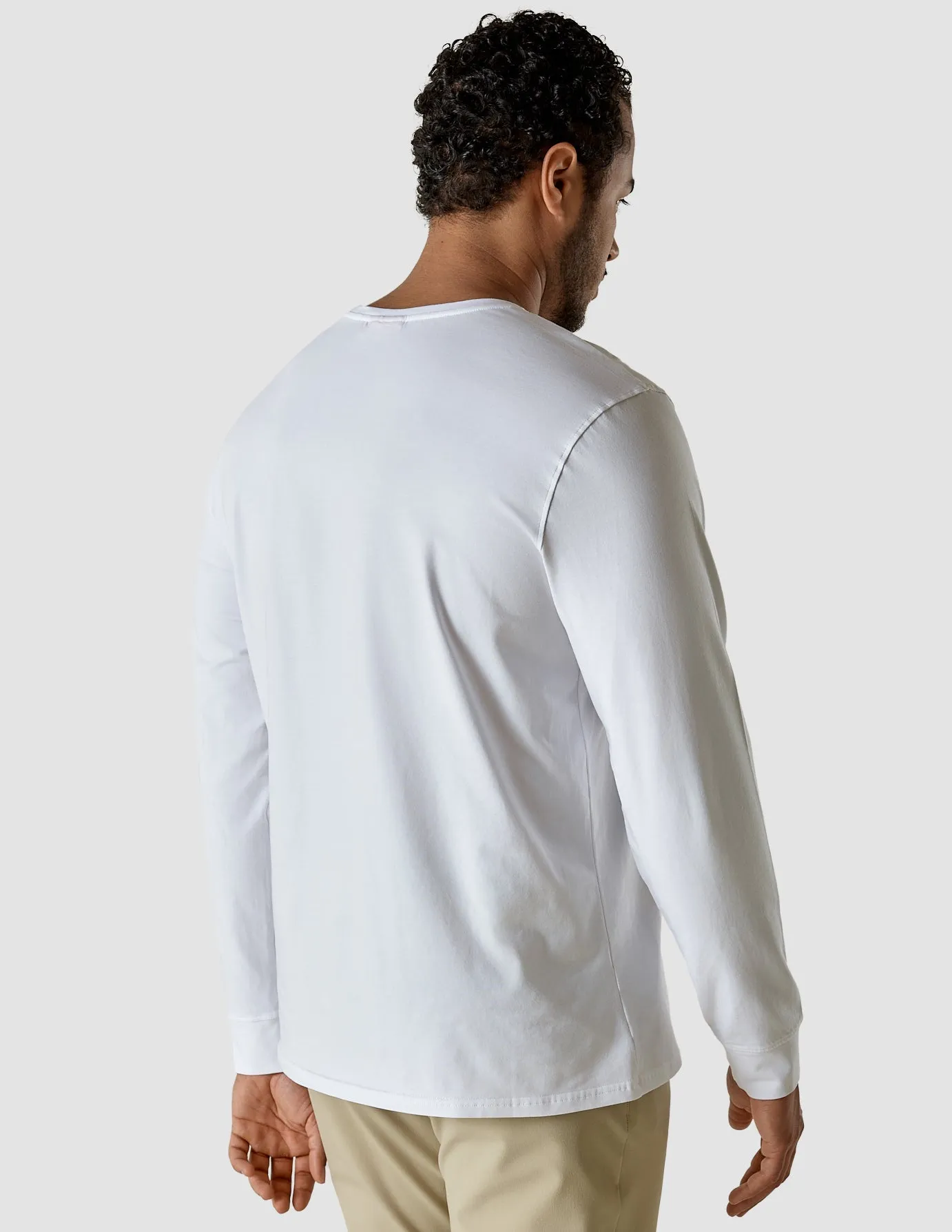 Supima Long-Sleeved Flag T-Shirt White sold by Shaping New Tomorrow product image thumbnail 5