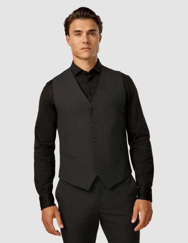 Essential Vest Asphalt Pinstripe sold by Shaping New Tomorrow