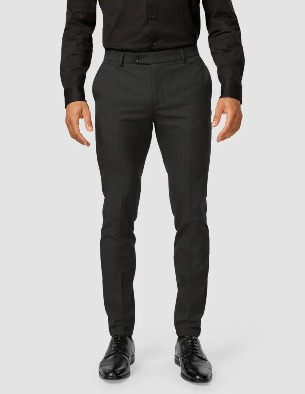 Essential Suit Pants Slim Asphalt Pinstripe sold by Shaping New Tomorrow