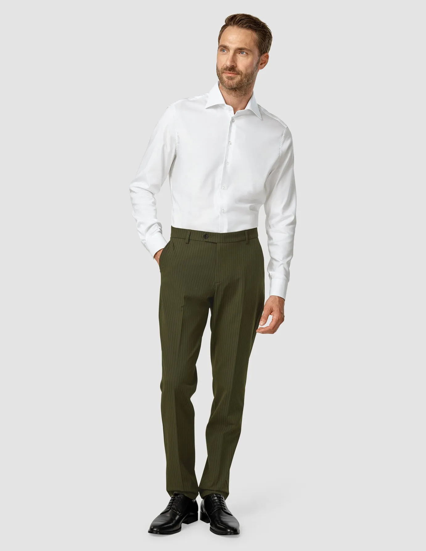 Essential Suit Pants Regular Moss Green Pinstripe sold by Shaping New Tomorrow product image thumbnail 4