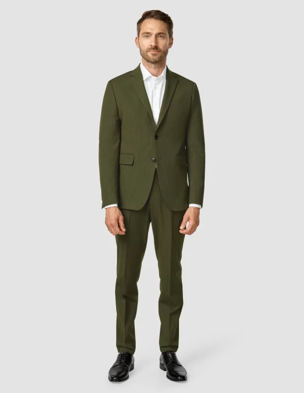 Essential Suit Moss Green Pinstripe sold by Shaping New Tomorrow