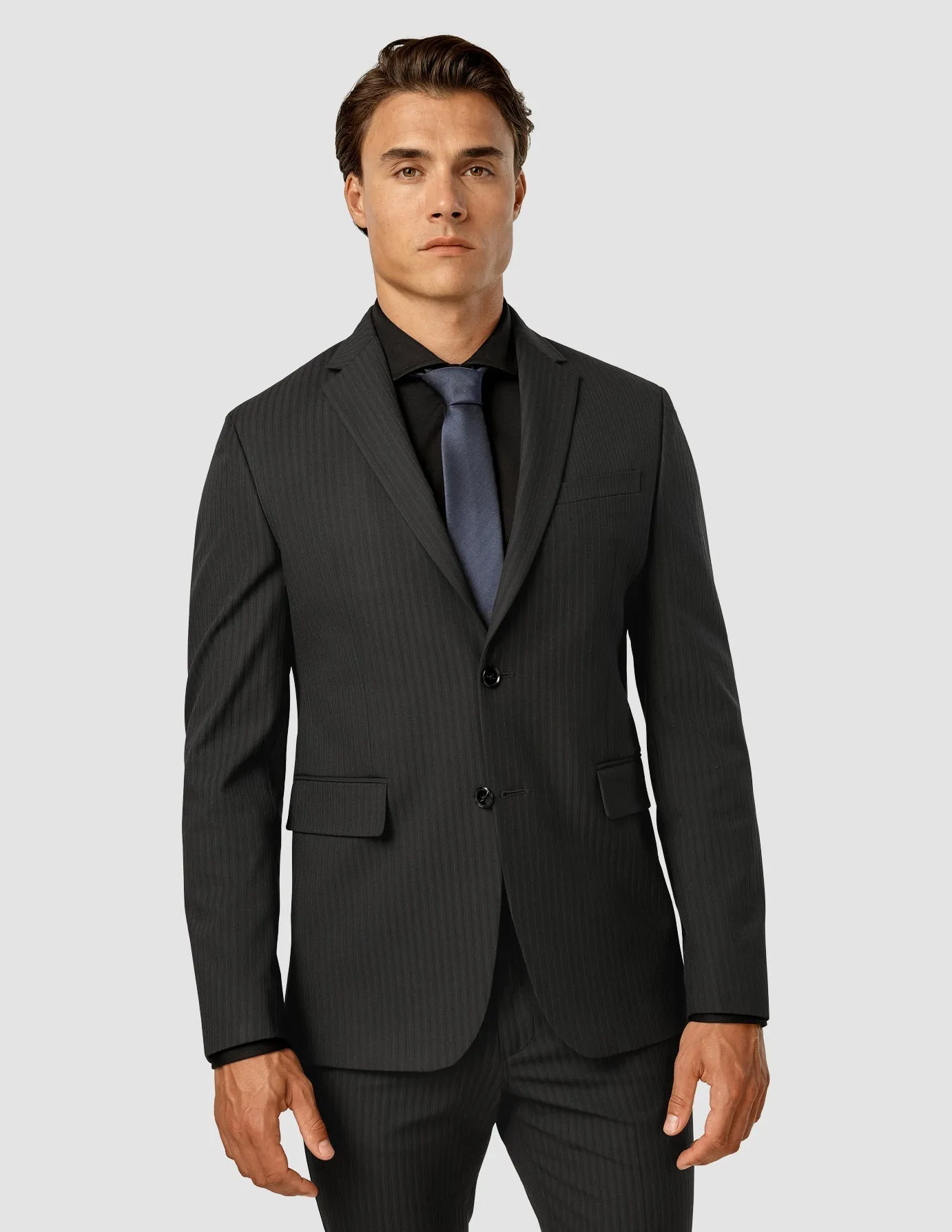 Essential Blazer Slim Asphalt Pinstripe sold by Shaping New Tomorrow