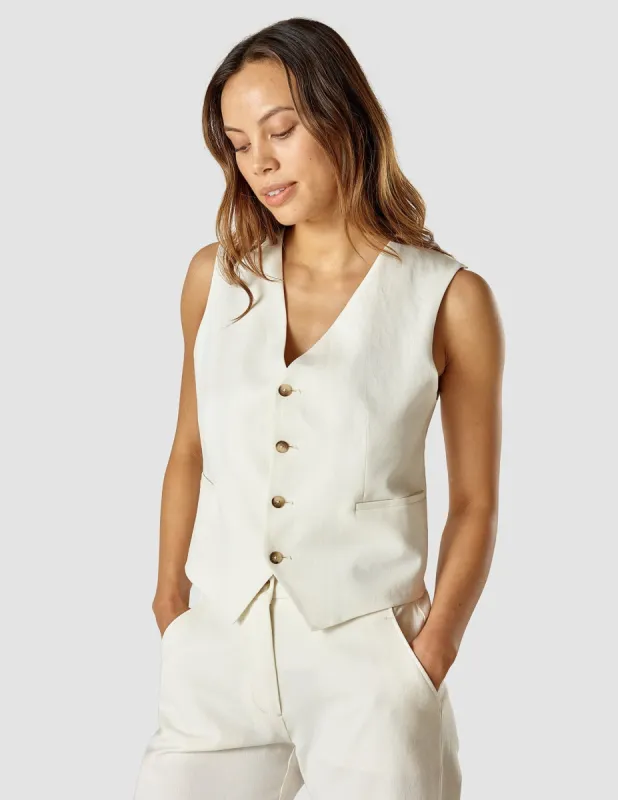 Linen Vest Off White sold by Shaping New Tomorrow