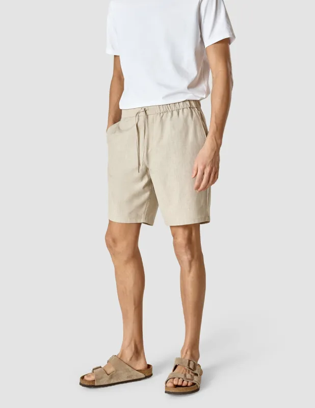 Tech Linen Elastic Shorts Sandshell sold by Shaping New Tomorrow