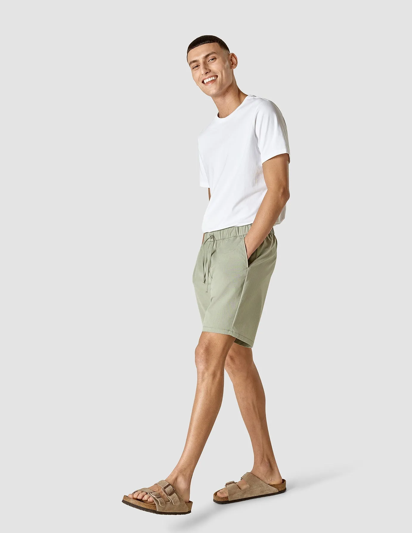 Tech Linen Elastic Shorts Neutral Green sold by Shaping New Tomorrow product image thumbnail 2