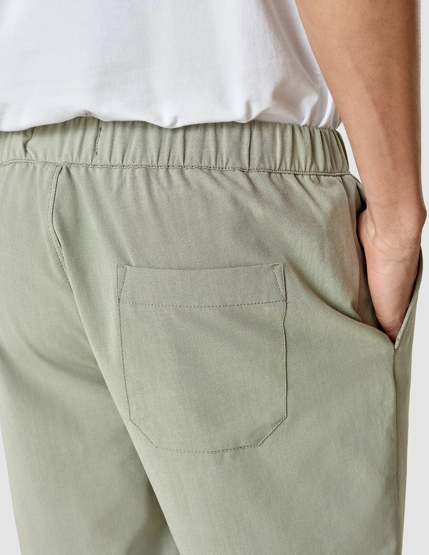 Tech Linen Elastic Shorts Neutral Green sold by Shaping New Tomorrow product image thumbnail 5