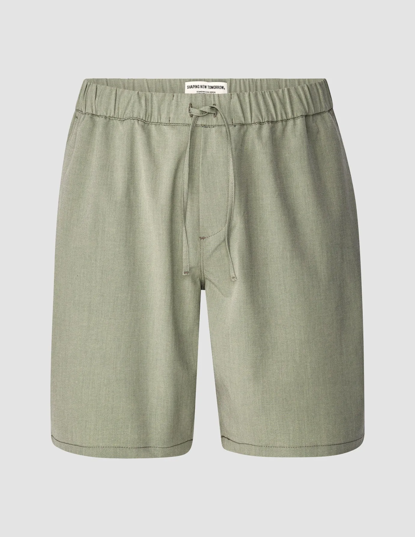 Tech Linen Elastic Shorts Neutral Green sold by Shaping New Tomorrow product image thumbnail 3