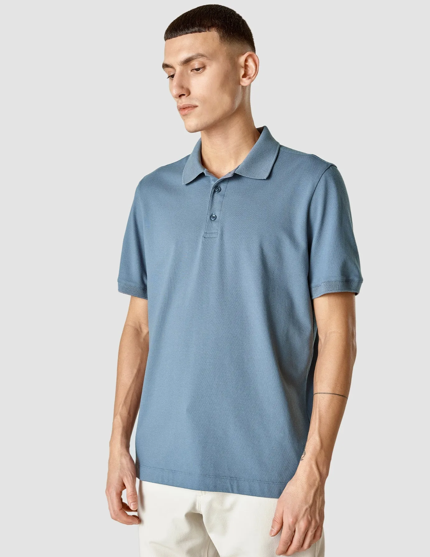 Piquet Polo Shirt Blue Mirage sold by Shaping New Tomorrow