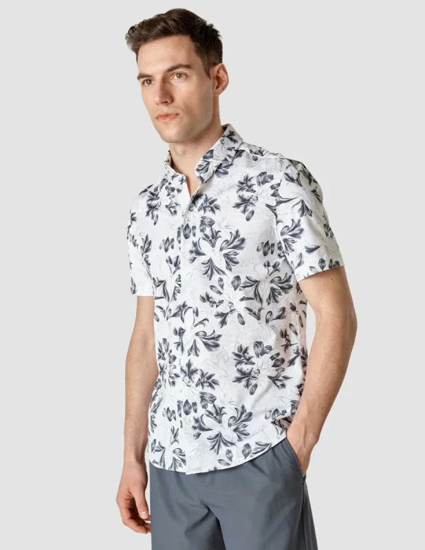Classic Short Sleeve Shirt Navy Flower sold by Shaping New Tomorrow