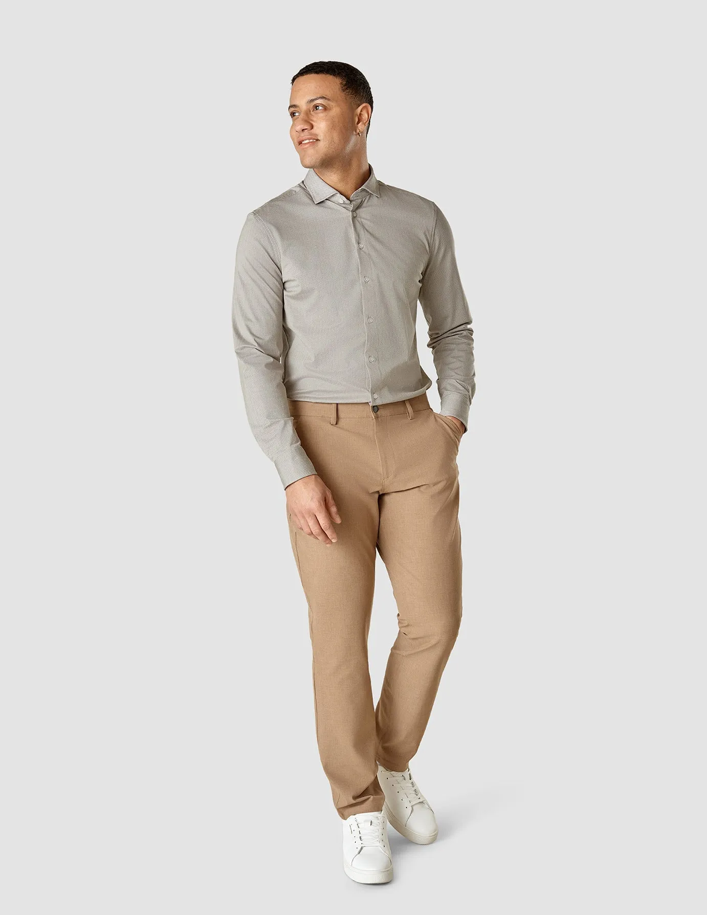 Classic Shirt Stone Green Herringbone Slim sold by Shaping New Tomorrow product image thumbnail 2