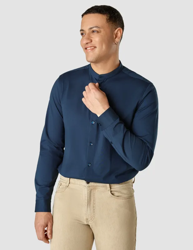 Classic Shirt Mandarin Collar Navy sold by Shaping New Tomorrow