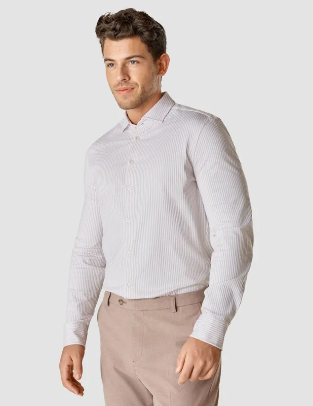 Classic Shirt Grey Lilac Stripes Slim sold by Shaping New Tomorrow