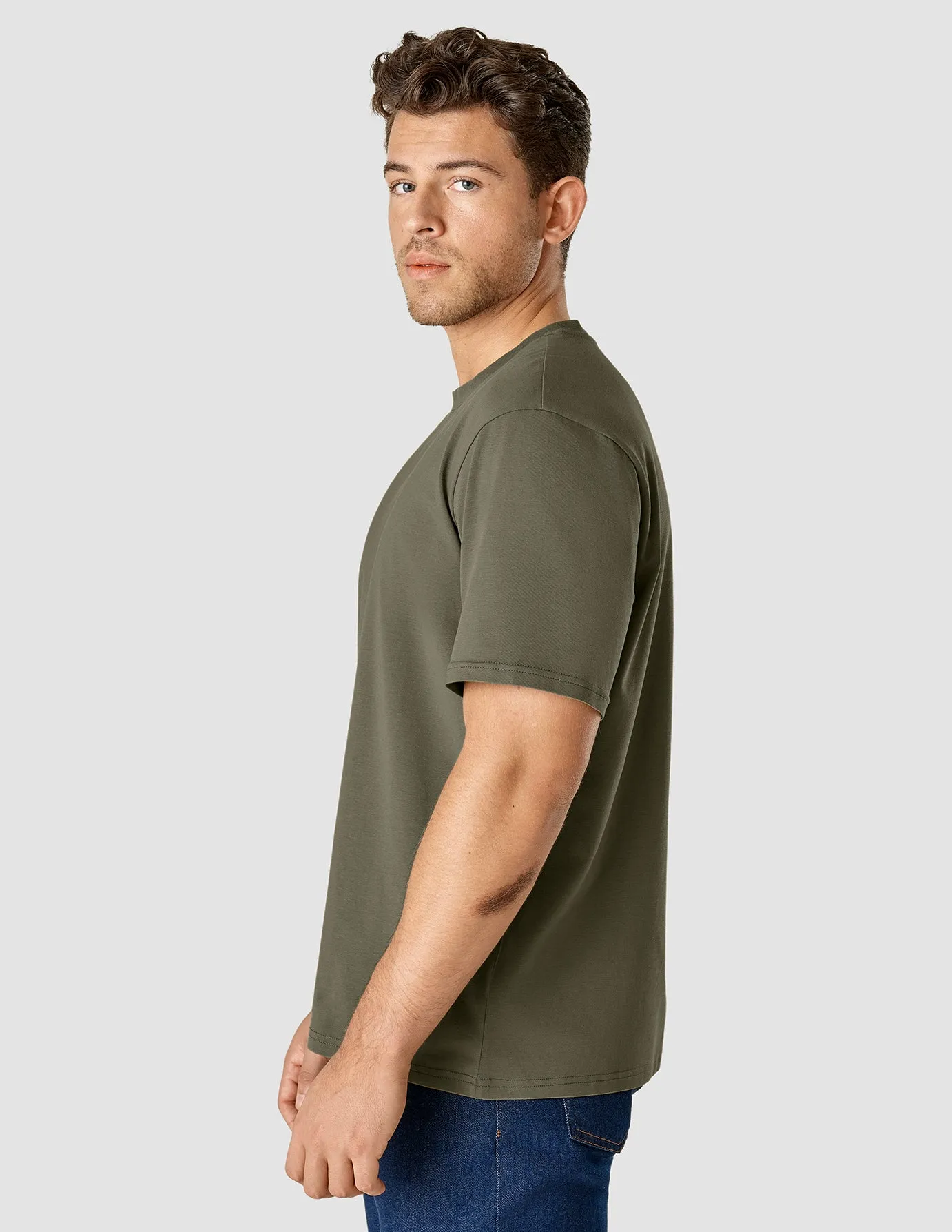 Supima T-Shirt Box Fit Remote Green sold by Shaping New Tomorrow product image thumbnail 5