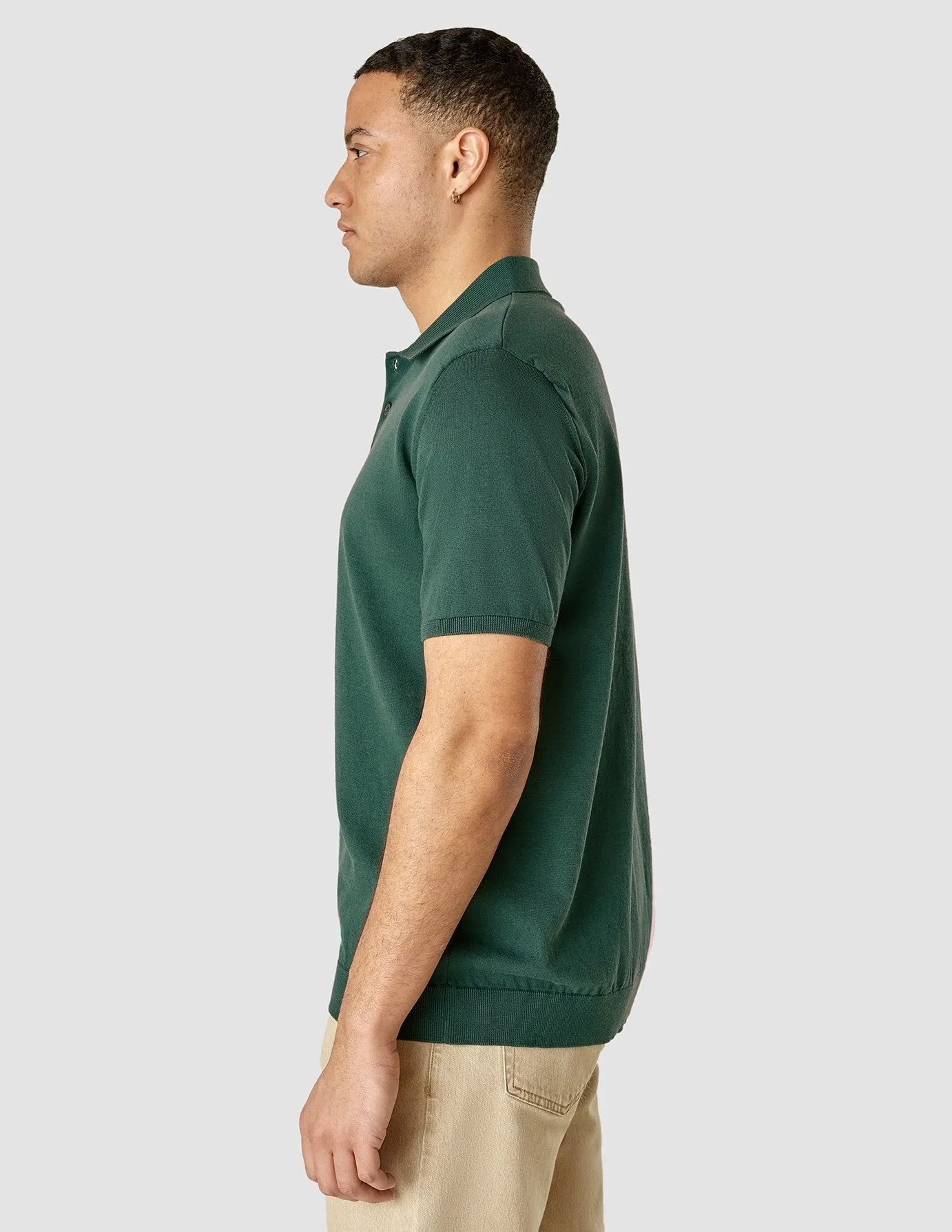 Silk / Cotton Short Sleeve Polo Forest Green sold by Shaping New Tomorrow product image thumbnail 5