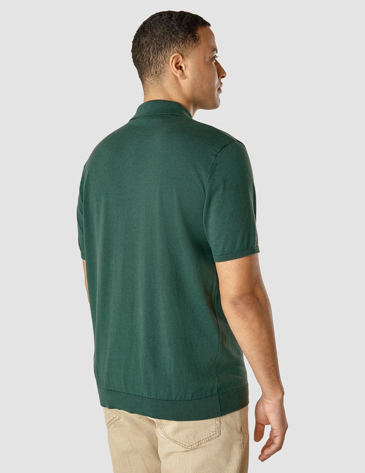 Silk / Cotton Short Sleeve Polo Forest Green sold by Shaping New Tomorrow product image thumbnail 4