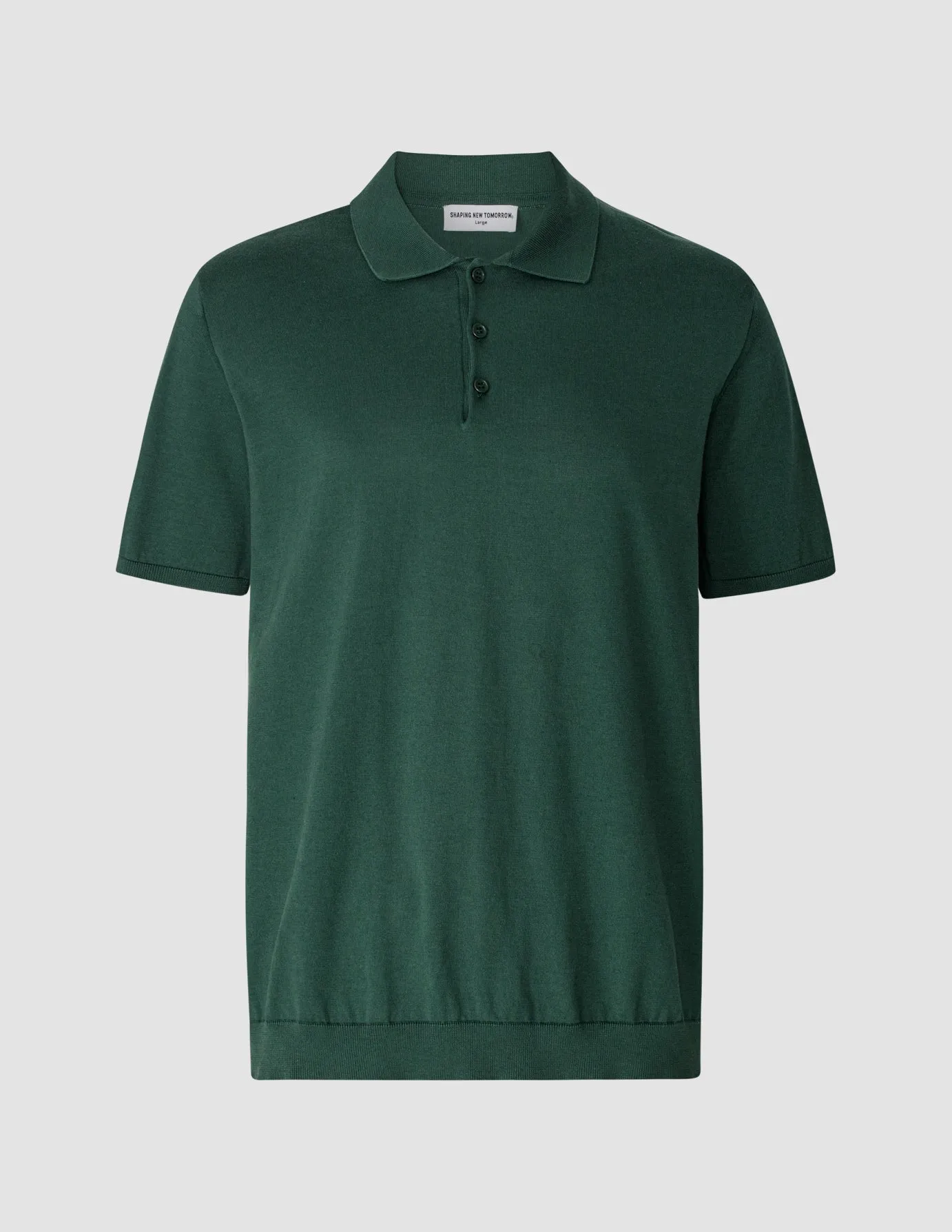 Silk / Cotton Short Sleeve Polo Forest Green sold by Shaping New Tomorrow product image thumbnail 3