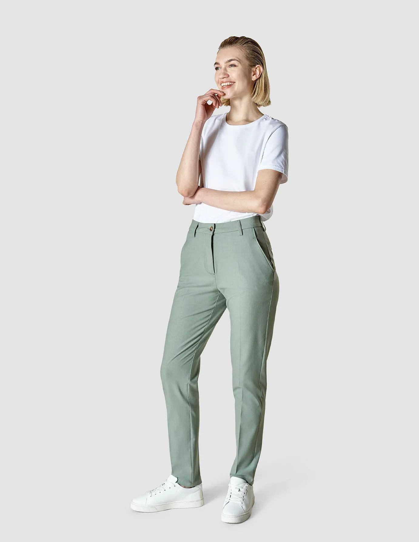 Essential Pants Tapered Calm Green Melange sold by Shaping New Tomorrow product image thumbnail 2