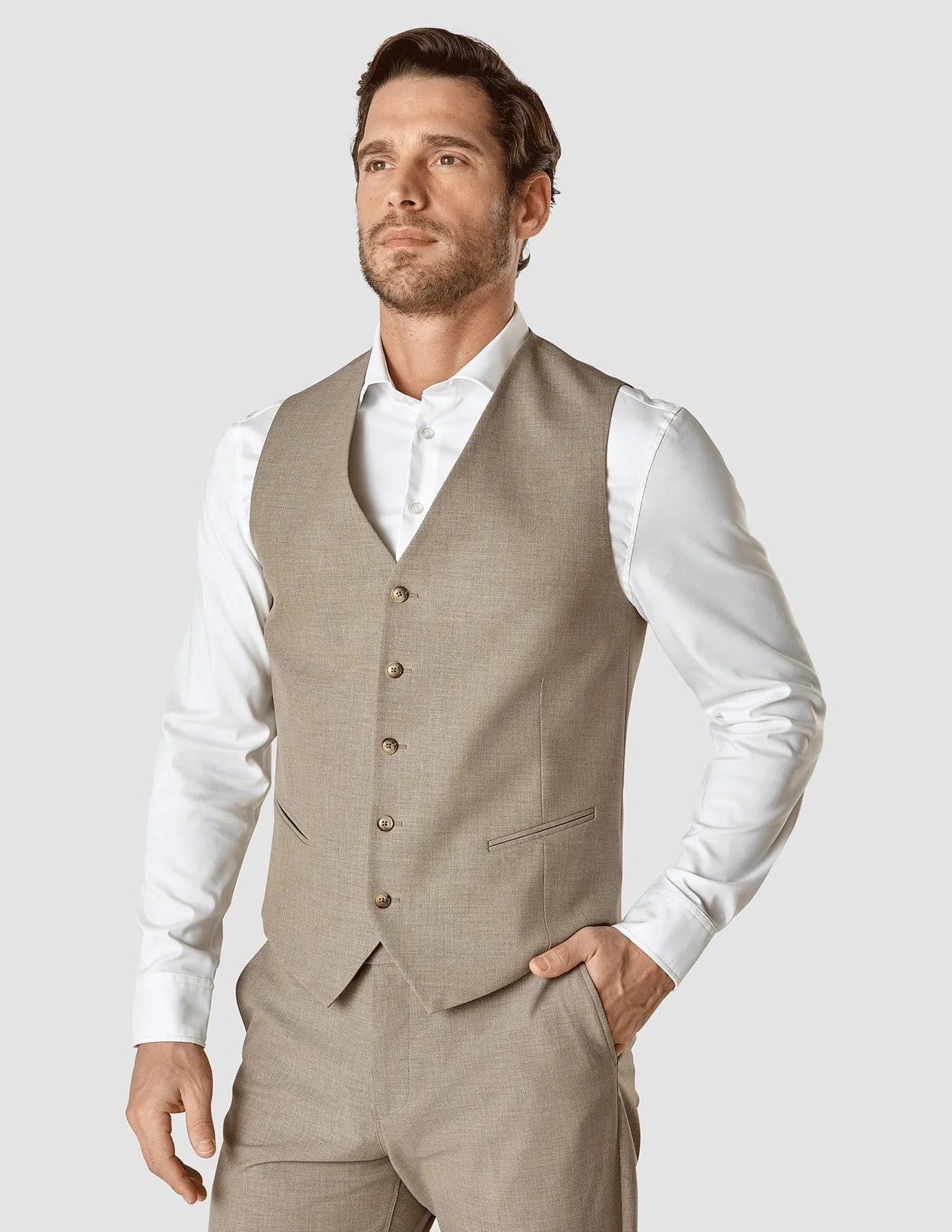 Essential Vest Beige Melange sold by Shaping New Tomorrow