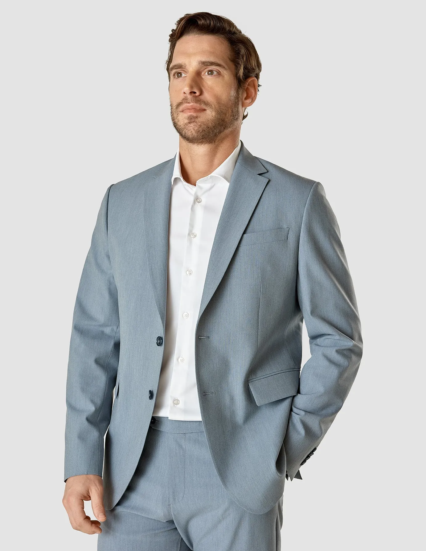 Essential Blazer Light Blue Melange Regular sold by Shaping New Tomorrow