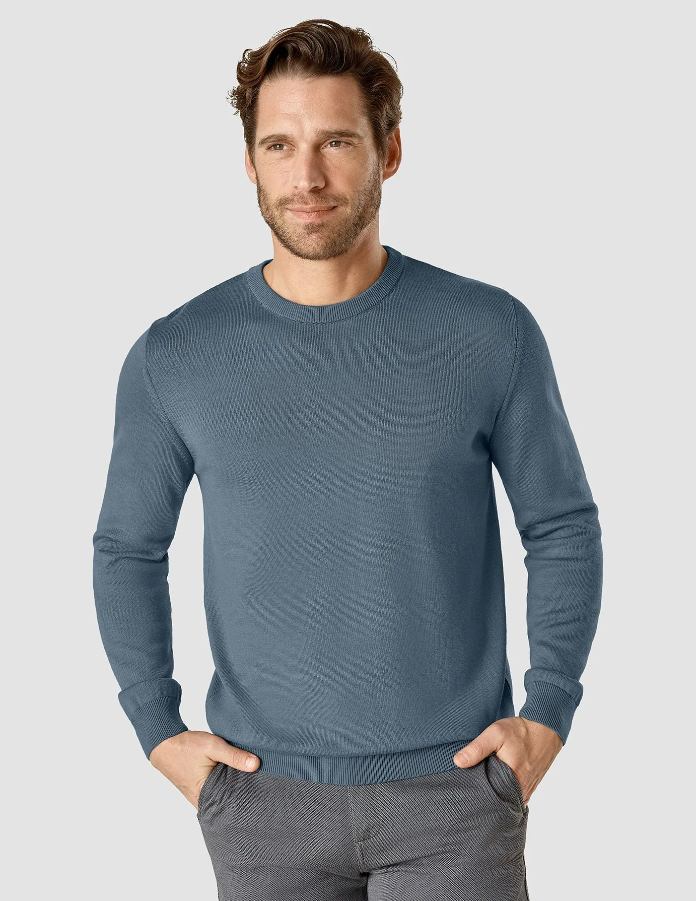 Fine Knit Crewneck Blue Mirage sold by Shaping New Tomorrow