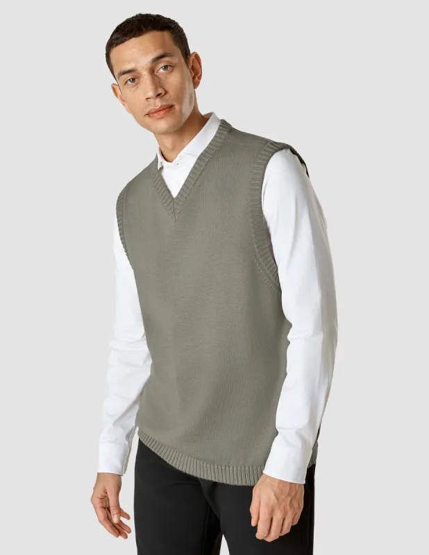 Heavy Knit Vest Stone Green sold by Shaping New Tomorrow