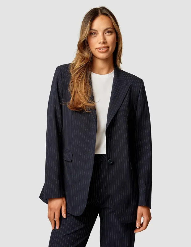Essential Blazer Navy Pinstripe sold by Shaping New Tomorrow