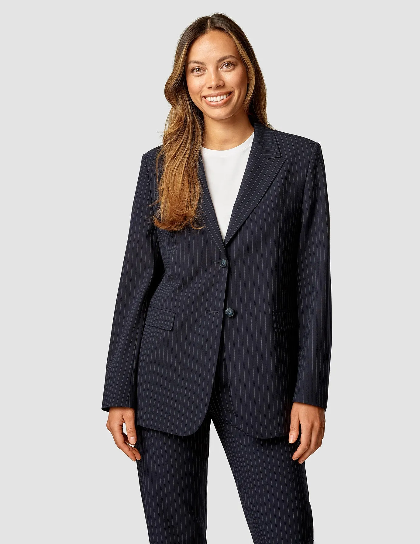 Essential Blazer Navy Pinstripe sold by Shaping New Tomorrow product image thumbnail 2