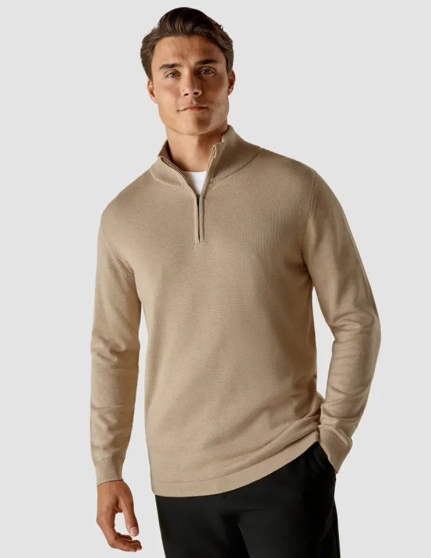 Fine Knit Half Zip Khaki Molinaire sold by Shaping New Tomorrow