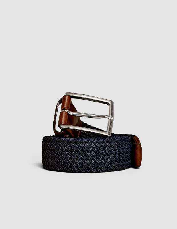 Braided Elastic Belt Dark Navy sold by Shaping New Tomorrow