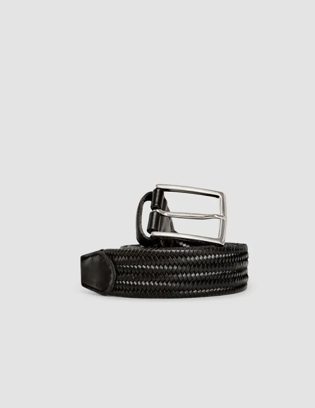 Braided Leather Belt Black sold by Shaping New Tomorrow
