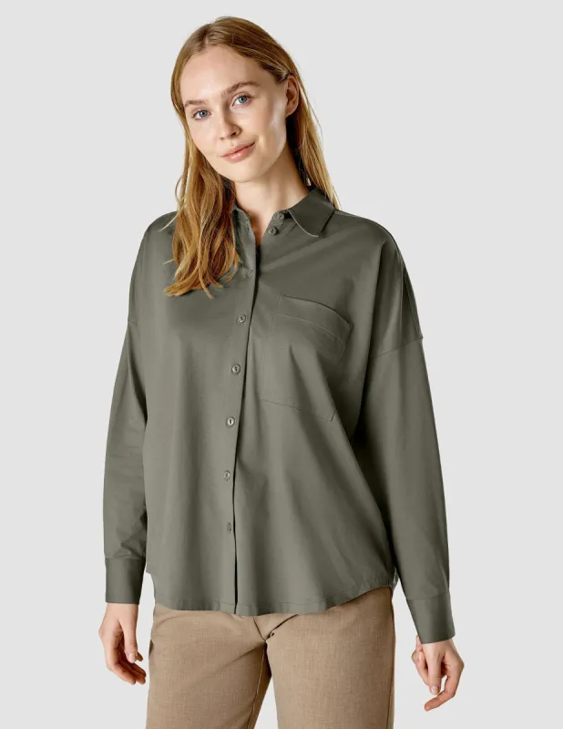 Oversized Long Sleeve Shirt Dark Olive sold by Shaping New Tomorrow