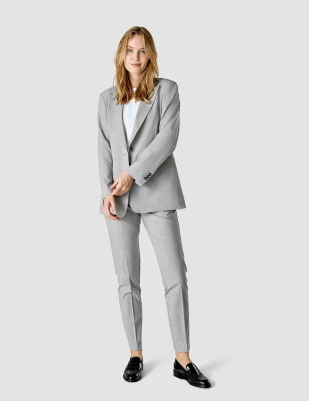 Essential Suit Tapered Light Grey Pinstriped sold by Shaping New Tomorrow