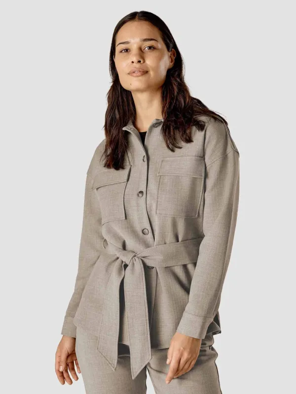 Belted Overshirt Cloud Beige sold by Shaping New Tomorrow