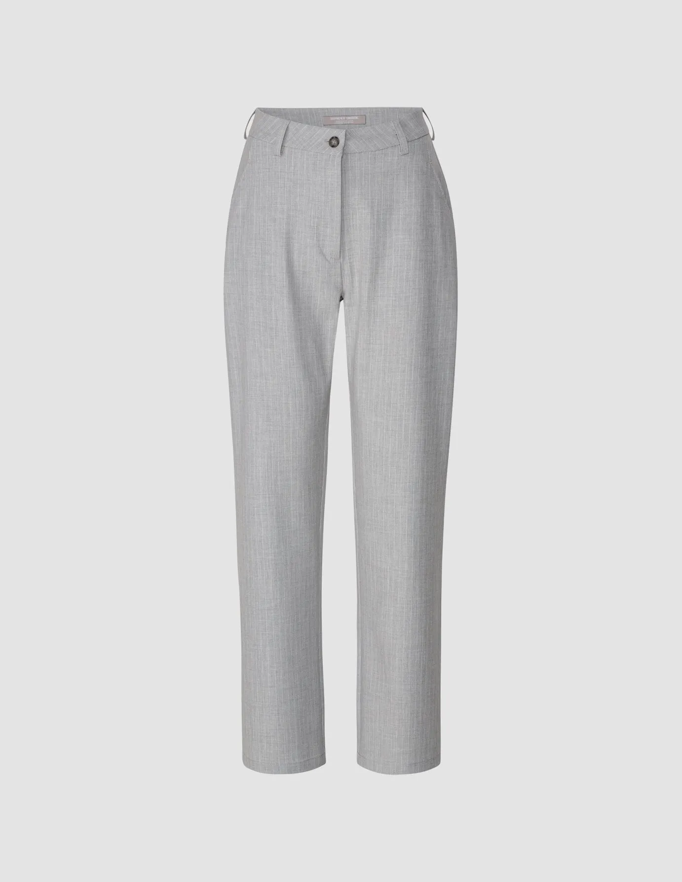 Essential Pants Straight Light Grey Pinstriped sold by Shaping New Tomorrow product image thumbnail 3