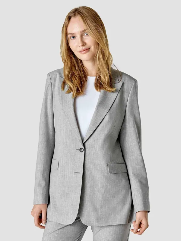 Essential Blazer Light Grey Pinstriped sold by Shaping New Tomorrow