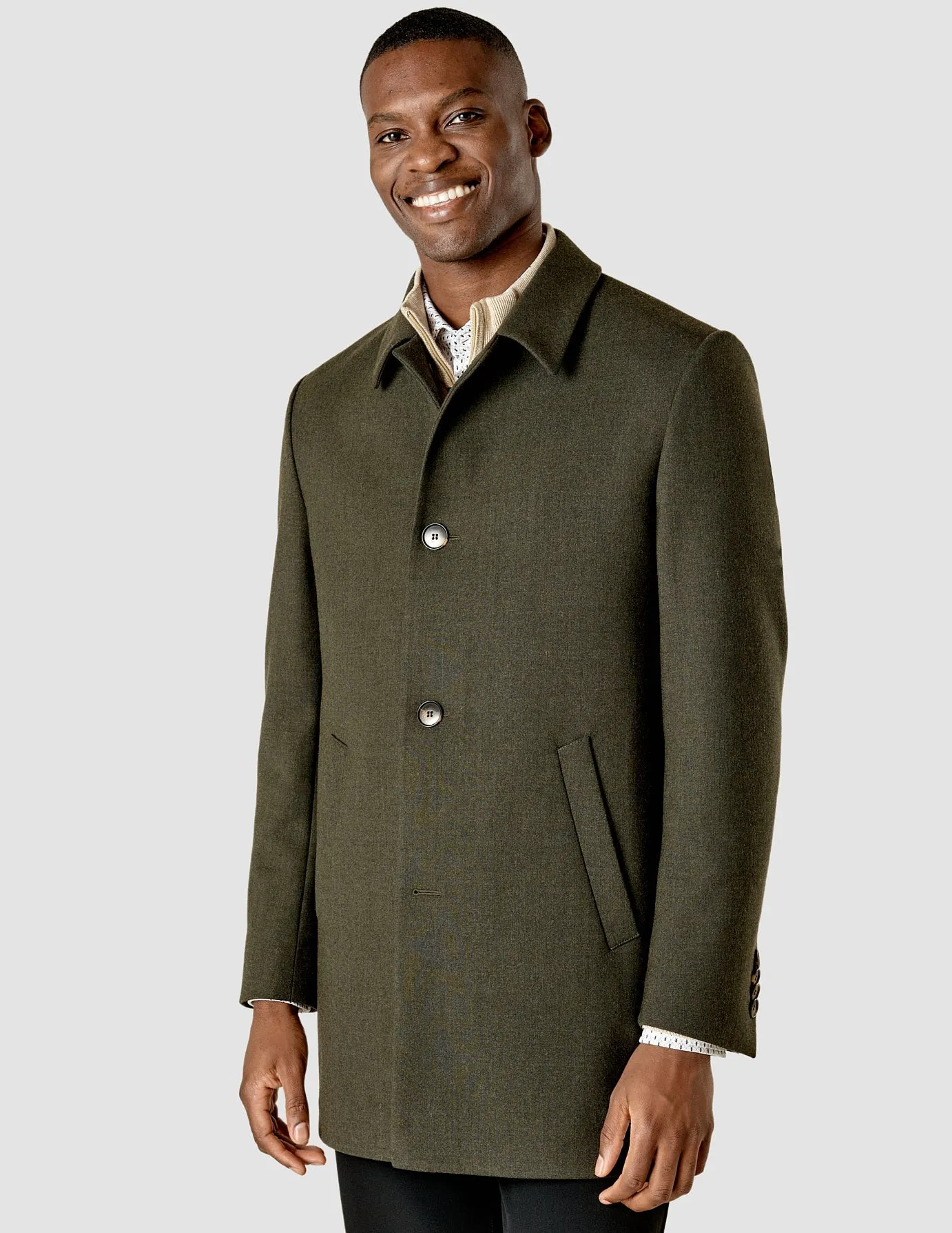 Wool Coat Green Melange sold by Shaping New Tomorrow