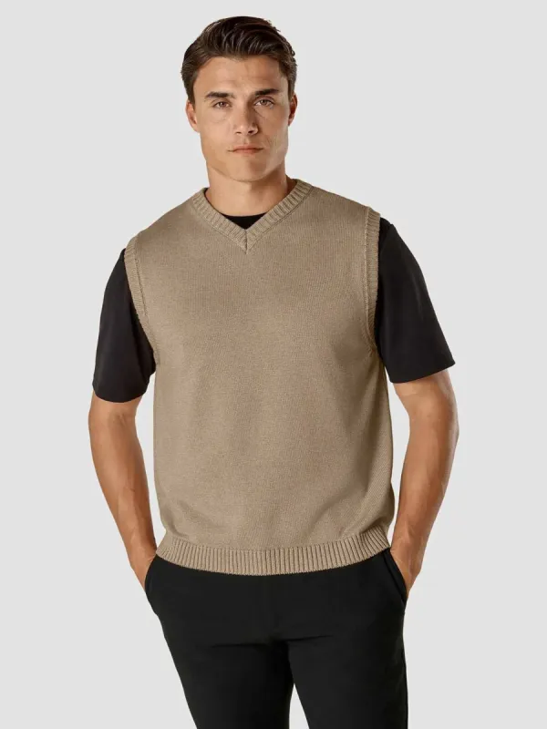 Heavy Knit Vest Khaki Molinaire sold by Shaping New Tomorrow