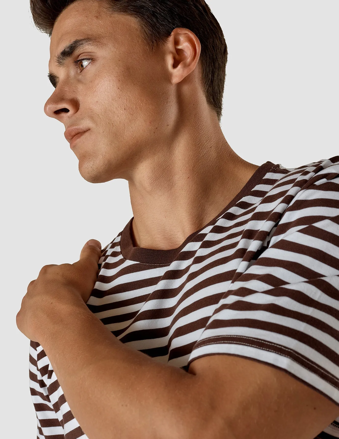 Striped Supima T-shirt Box Fit Espresso sold by Shaping New Tomorrow product image thumbnail 5