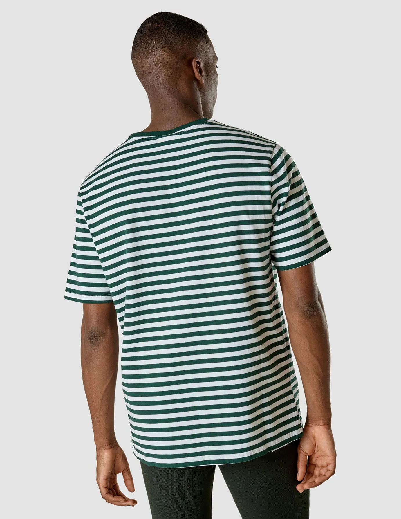 Striped Supima T-shirt Box Fit Forest Green sold by Shaping New Tomorrow product image thumbnail 4