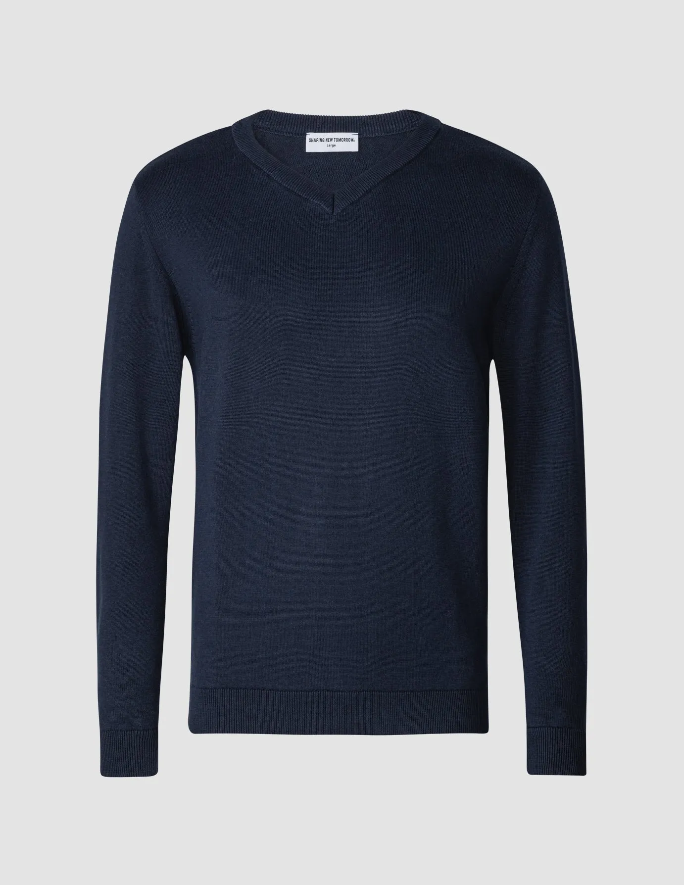 Fine Knit V-neck Navy sold by Shaping New Tomorrow product image thumbnail 3
