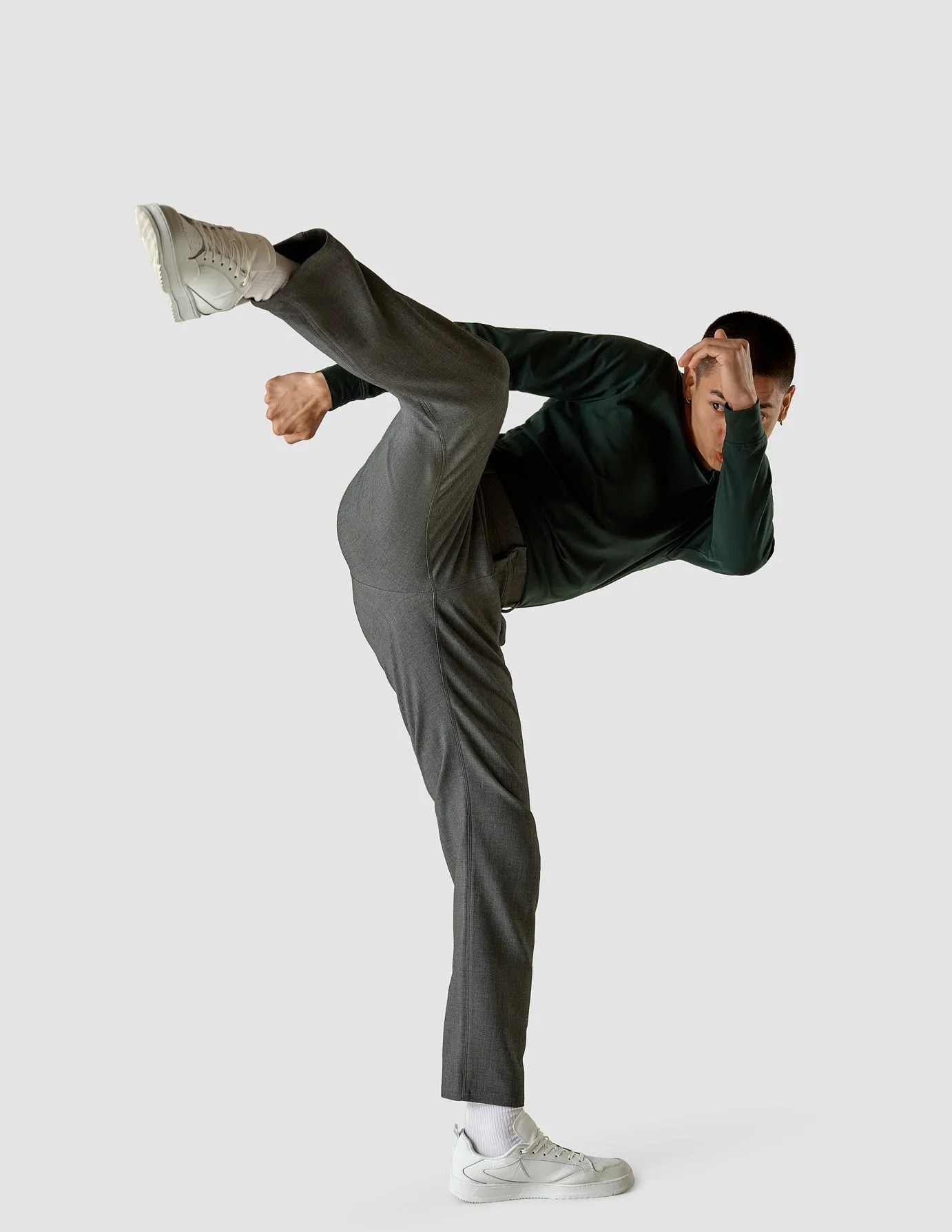 Heavy Edition Pants Slim Dark Grey Melange sold by Shaping New Tomorrow product image thumbnail 4