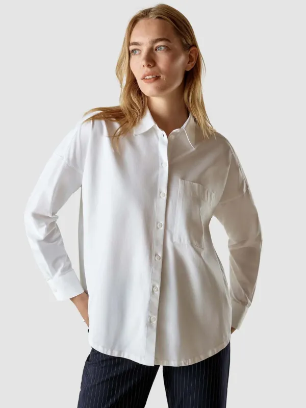 Oversized Long Sleeve Shirt White sold by Shaping New Tomorrow