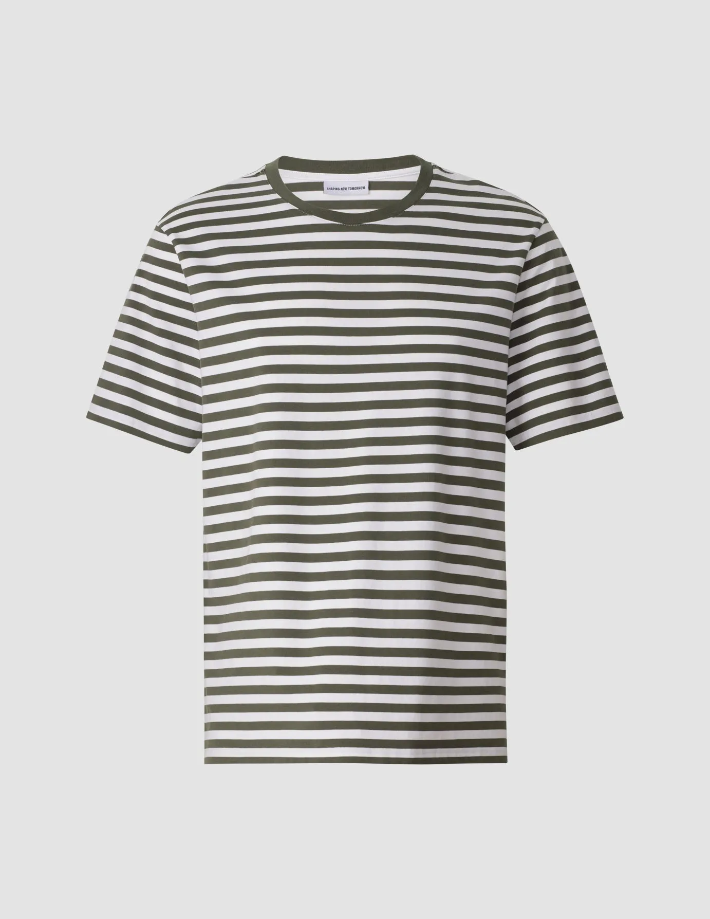 Striped Supima T-Shirt Box Fit Urban Green sold by Shaping New Tomorrow product image thumbnail 3