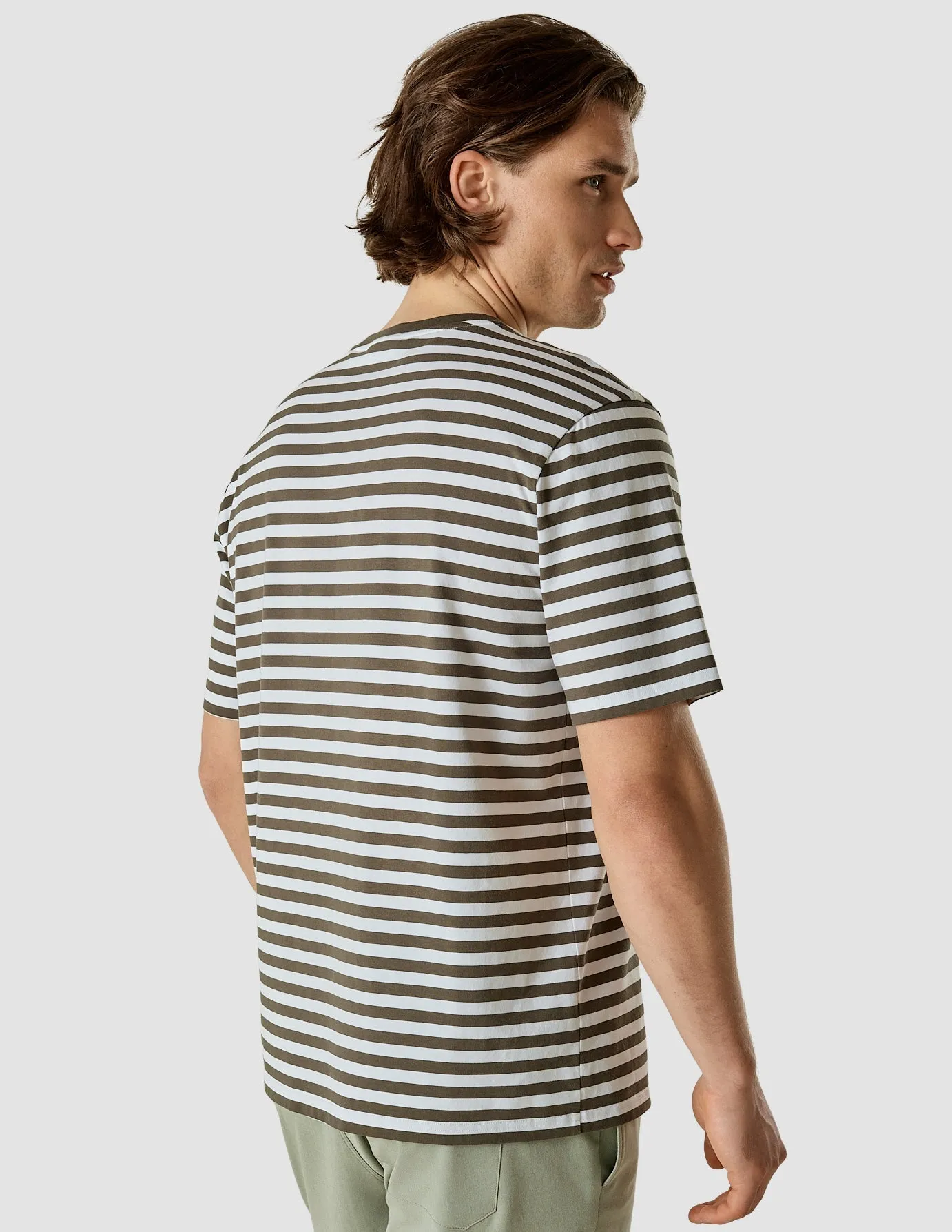 Striped Supima T-Shirt Box Fit Urban Green sold by Shaping New Tomorrow product image thumbnail 4